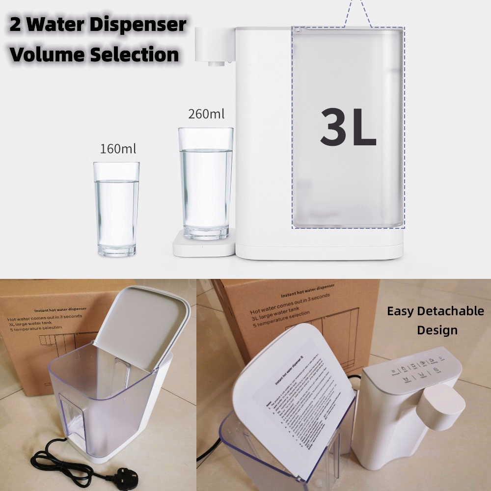 [SG Stocks] 3L Instant Hot Water Dispenser With 5 Temperature/Safety Lock/Night Light/Zero Installation 1 Year Warranty water dispenser hot and cold water purifier