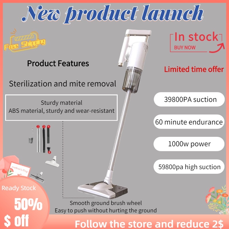 Free ShippingVacuum Cleaner/wireless Vacuum Cleaner/high Suction Force/handheld Suction And Drag Integrated Machine/mite Removal And Sterilization