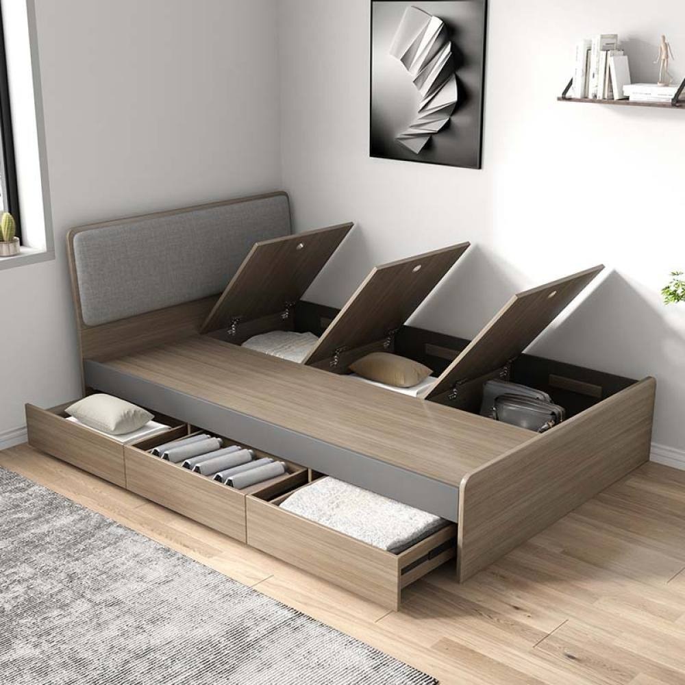 Pre order Single Bed Small Unit Household Storage Bed Space Saving Childrens Simple Modern Box Storage Bed