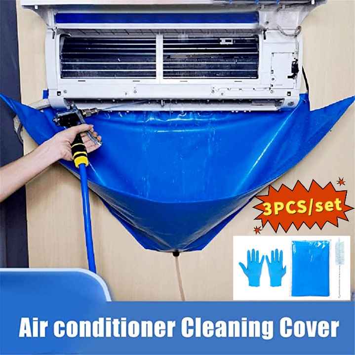 IN STOPCK! PVC Waterproof Aircond Cleaning Bag ????/??? Airconditioner Clean Coverwater bag+brush+glovesAircondition Tool Cleaner Air Condition Cleans Kits