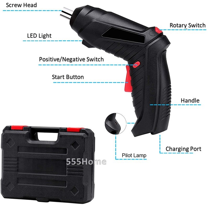 [SG] Mini Electric Screwdriver Set / USB Power Tool Kit / Cordless Drill Set / 3.6V / Lithium Battery