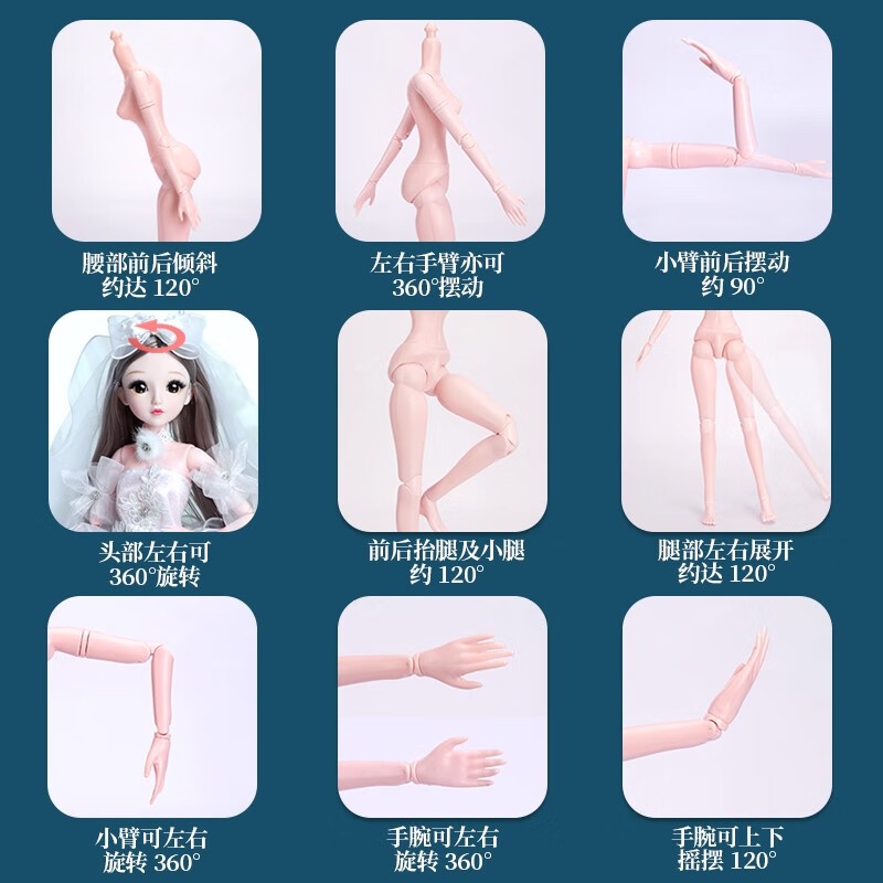 Yuan JiruiyegaieDress up Princess Barbie Doll Toy Girl Princess Gift Box Doll Large Princess Elsa Childrens Gift