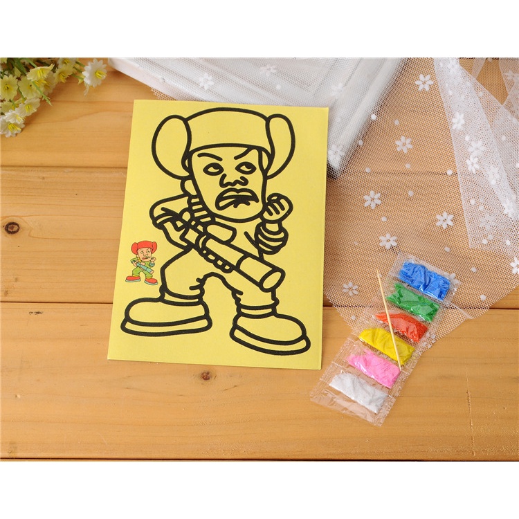 Cartoon Bottom Medium Sand Painting DIY Sand Painting Toy Puzzle Hand-painted Kindergarten Birthday Prize
