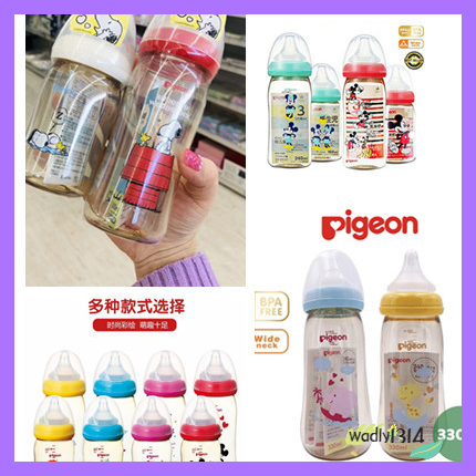 ️ WADLY1314PIGEON Wide Neck milk bottle PPSU Bottle botol susu With Peristaltic Nipple  Mickey -Ready Stock160ml/5oz,240ml/8oz