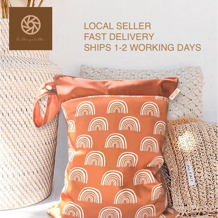 SG SELLER 30 x 40 cm European Boho Design Baby Children Childcare Waterproof Organiser Wet Bag Diaper Nappy swimminBag