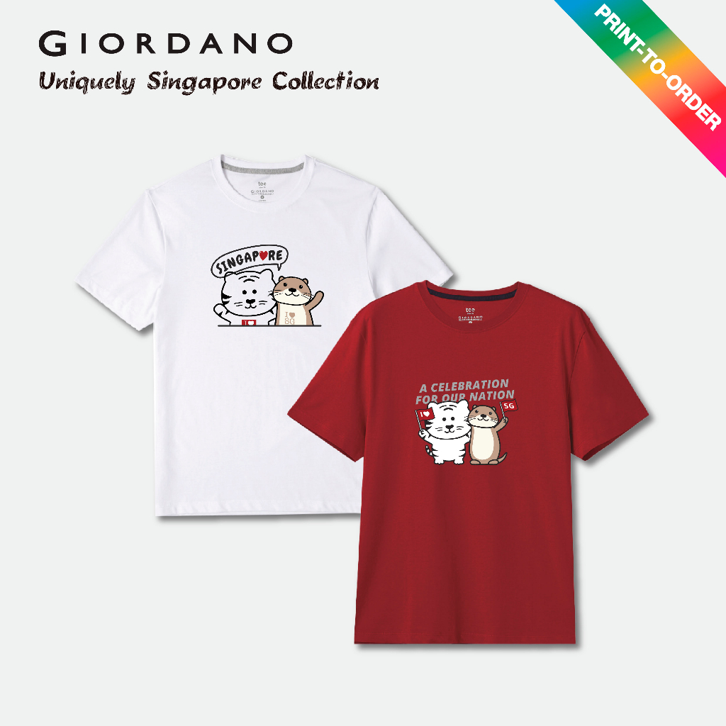 [Print-To-Order] Giordano NDP 2023 Uniquely Singapore Collection Unisex, Singapore NDP T-shirt