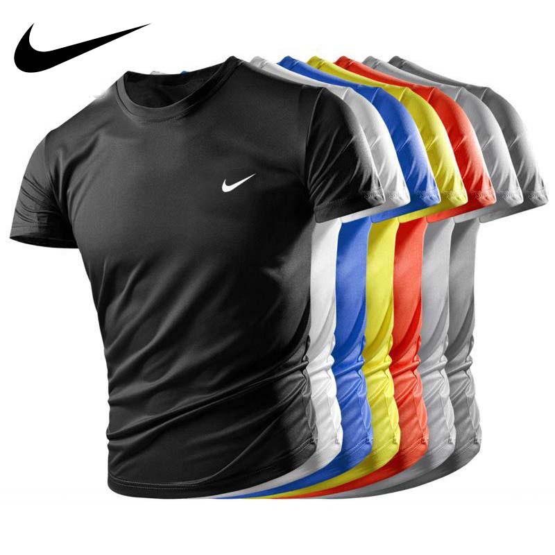 Summer T-shirt Mens and Womens Round Neck Quick  Dry Short Sleeve T-shirt Sports T-shirt