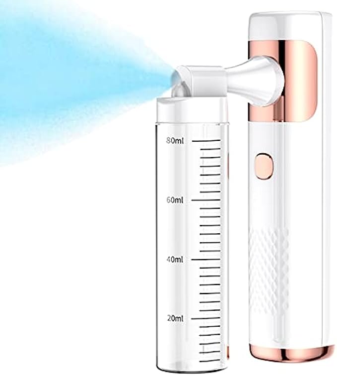 Wireless Disinfectant Fogger Mist Gun, Portable Nano Mist Sprayer, Handheld Electric Sprayer Steam Gun Rechargeable Atomizer Sprayer for Home, Indoor, Office, School, Car, Garden, OutdoorWhite