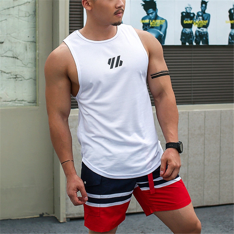 Men Sleeveless Singlet Quick-drying Tank Tops T-Shirts Size M-4XL