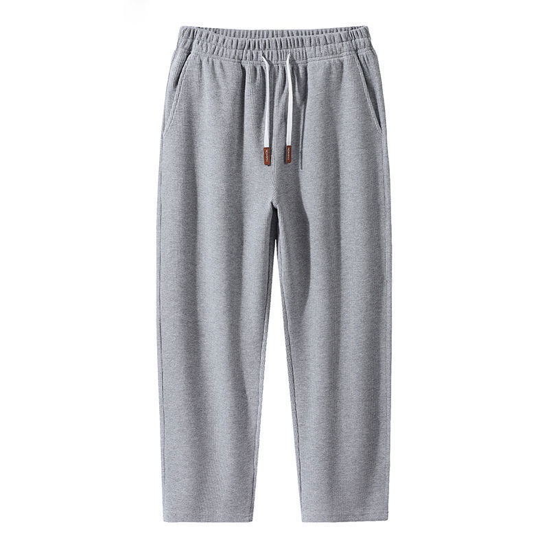 Men Pants Casual Long Pants Cropped Trousers Drawstring Jogger Pants M-4XL