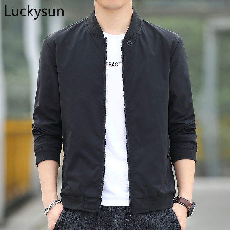 [Ready Stock] Jacket for Men Korean Casual Work Bomber Jackets Comfortable Breathable Baseball Jacket