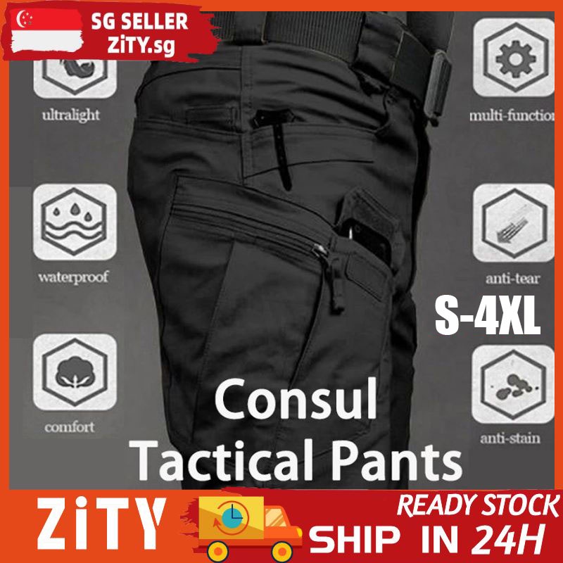 ?ZiTY?X7-X9 Tactical Men Cargo Pants Overalls Trousers Multi-pocket Pants Waterproof Sweat-absorbent Training Workwear Mens Military Pant