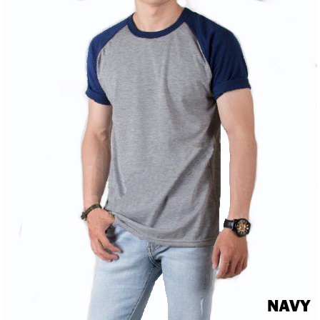 Mens Raglan Shirt Short Sleeve | Gray Misty M71