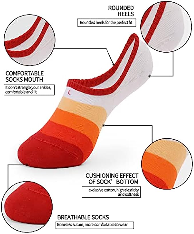 Ankle Socks Womens Running Athletic Socks Cushioned 5-Pairs