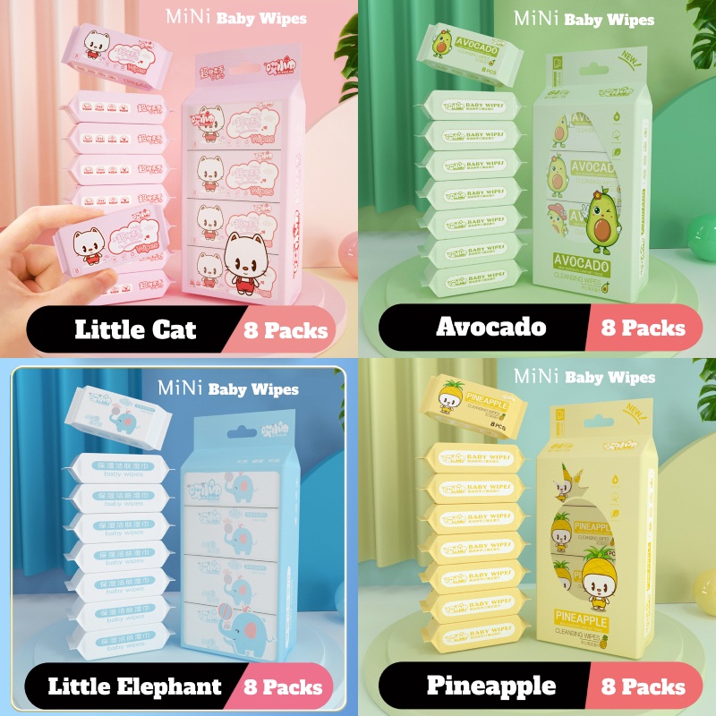 Local Ready StockMini Baby Wipes | Wet Wipes | Bacteriostatic Rate 99.9% | Hygiene | Adult & Kids