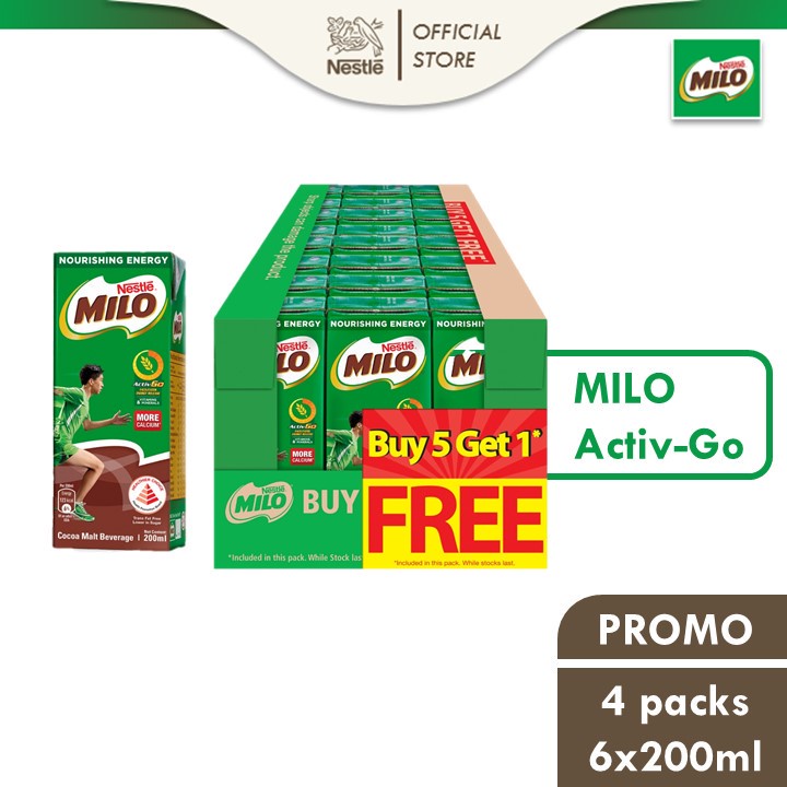 MILO UHT Chocolate Malt Packet Drink 5+1 Case