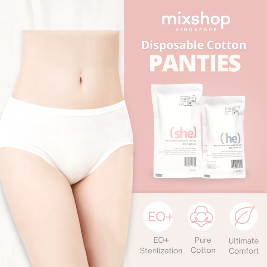 mixshop Pure Cotton Disposable Panties, ladys disposable underware  [EO+ Sterilization]