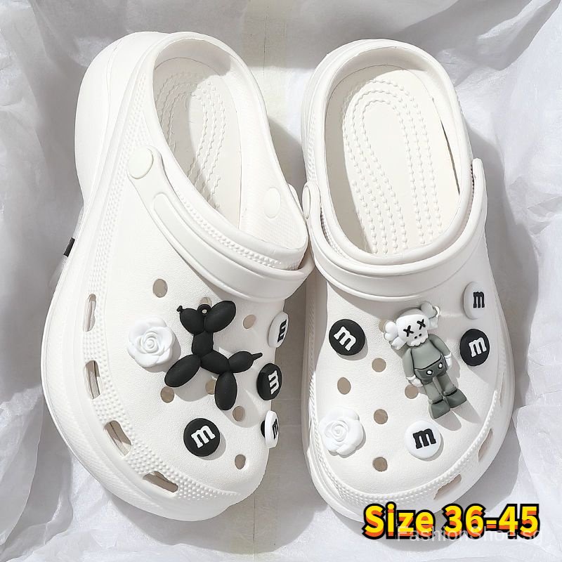 Fast shipping36-45 Crocs Jibbitz shoe for Men and Womens Fashion 4cm High Heel sandal Beach for Student Nurse
