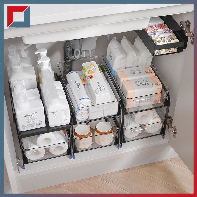 SG STOCKUnder-sink pull-out shelf cabinet shelf kitchen spice bathroom cabinet kitchen cabinet multi-drawer storage shelf UQRN