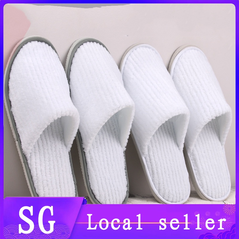 ✅SG In Stock Hotel Travel Spa slippers  Portable Home bedroom Men Women bathroom Cotton Slippers