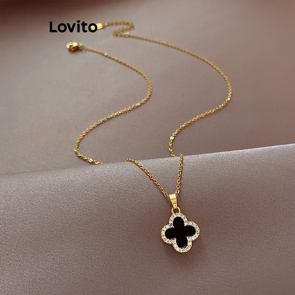 Lovito Casual Floral Temperament Necklaces for Women LFA03222 Gold/Silver