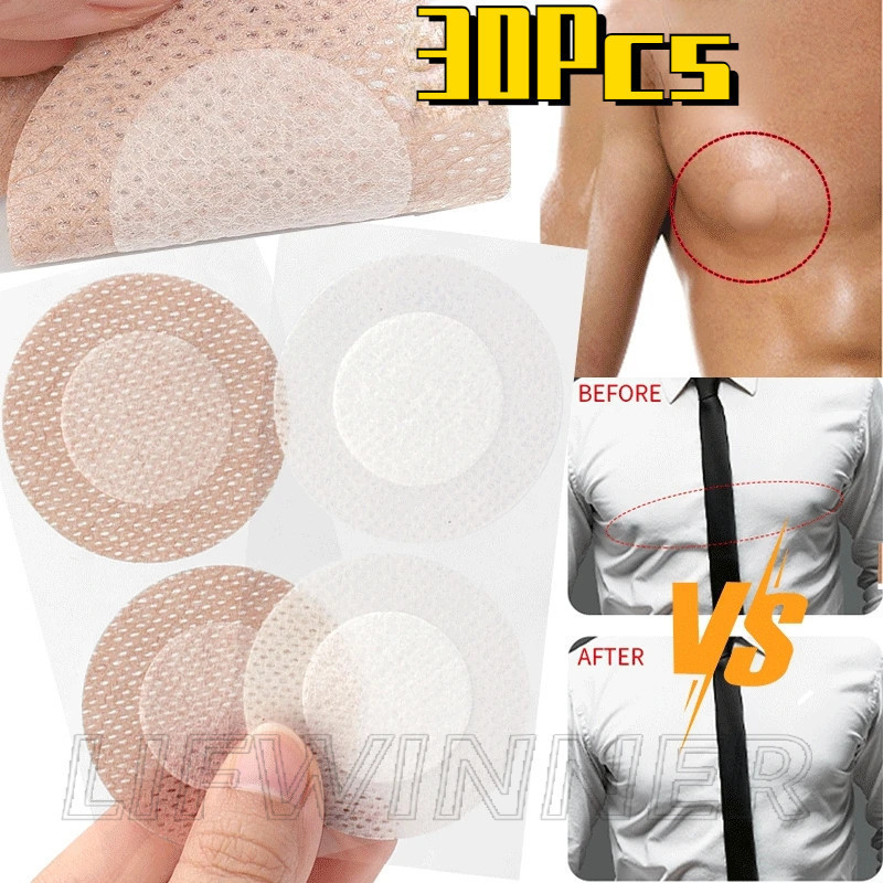 30Pcs Invisible Nipple Cover - For Mens Shirts Tights - Anti-wear, Self-Adhesive - Clothes Accessories - Disposable Bra Stickers - Waterproof, Breathable - Chest Patches