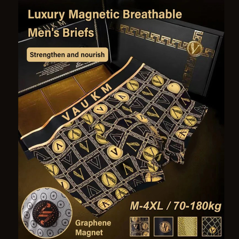 [HOT][Anti Bacterial/Quick Dry ] VADUM Luxury magnetic Breathable Mens Briefs M-4XL/3D Cutting Wrap/Skin Friendly Fabric/Not Stuffy/Golden Underwear/Cool