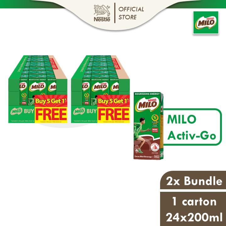 [Bundle of 2] MILO UHT Chocolate Malt Packet Drink 5+1 Case