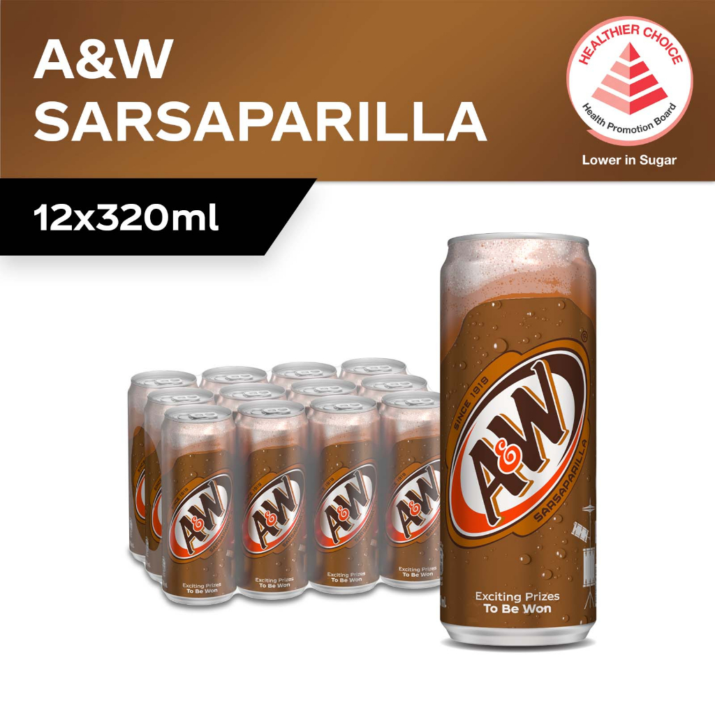 A&W Sarsaparilla Root Beer 12 x 320ml - Case Halal