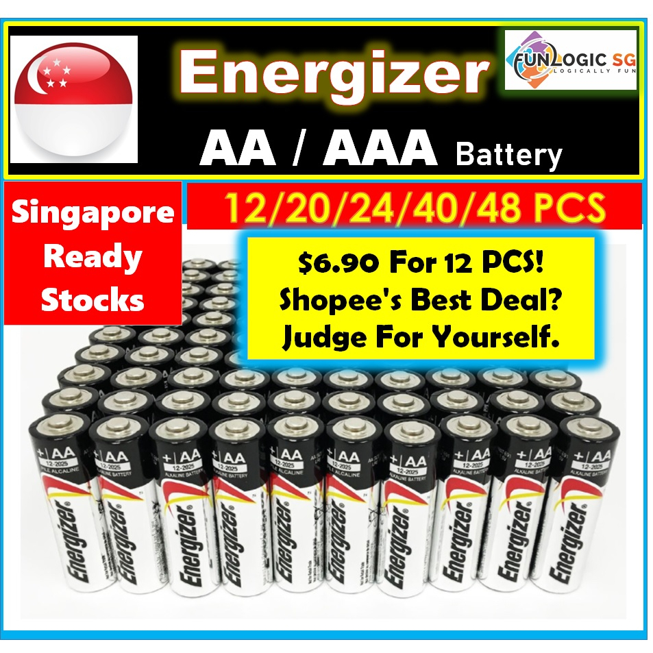Energizer AA / AAA Alkaline Battery 12/20/24/40/48 PCS / Lowest Wholesale Price / SG Local Seller
