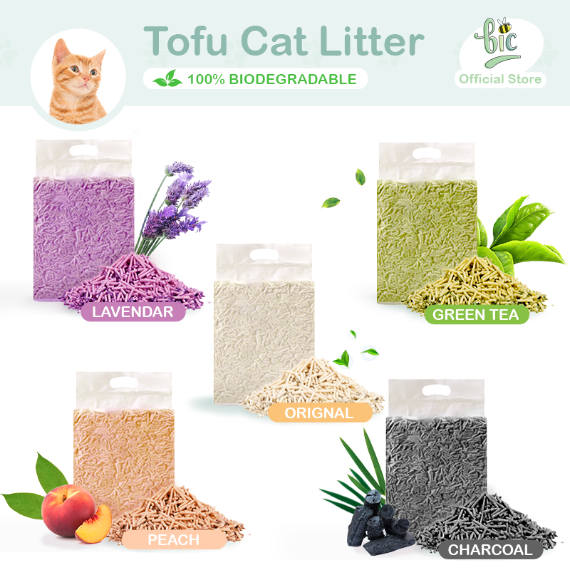 BIC TOFU Cat Litter Eco-Friendly Biodegradable Fast Clump & Flushable 6L