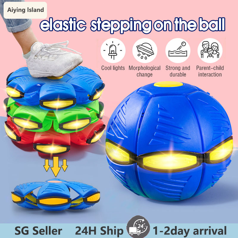 SGUfo Ball Outdoor Frisbee Ball Magic Flying Saucer Ball Bounce Ball Toy  Birthday Gift with 3 LED Light