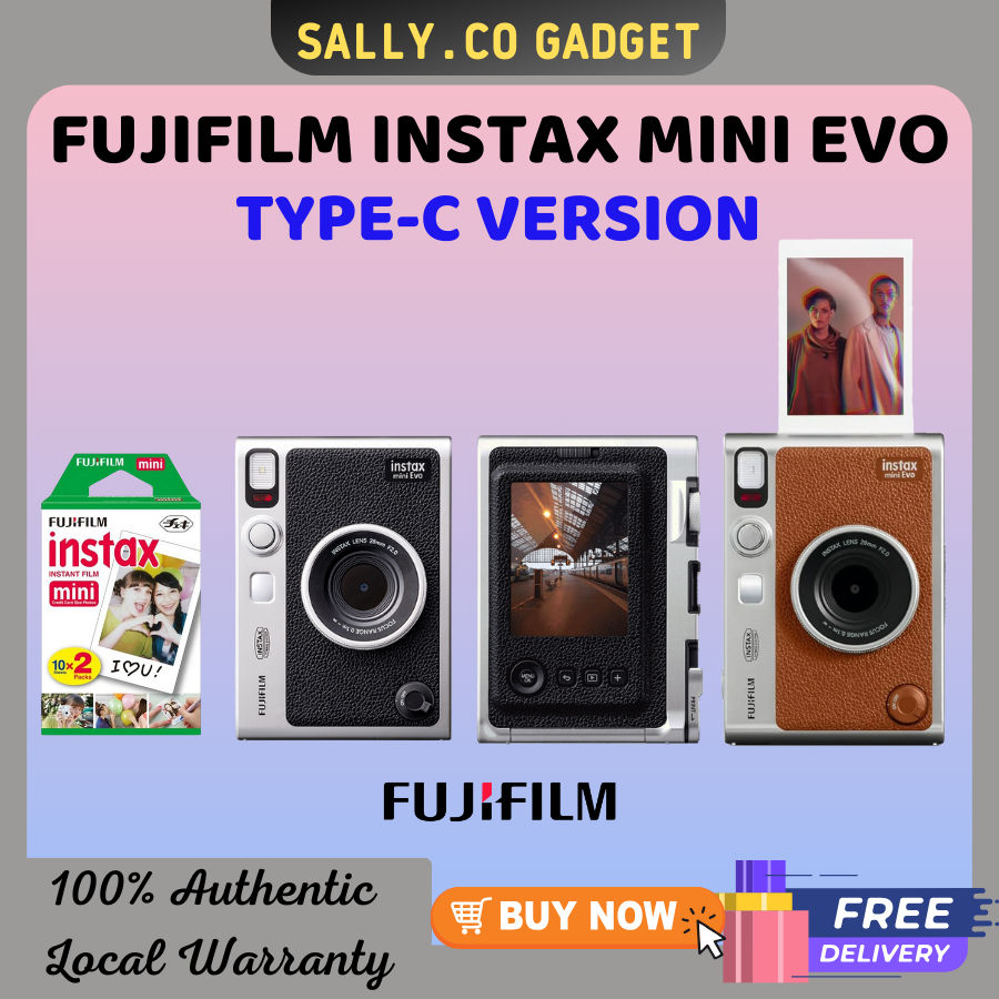 [Ready Stock] Fujifilm INSTAX mini Evo Hybrid Digital Instant Film CameraUSB-Type C