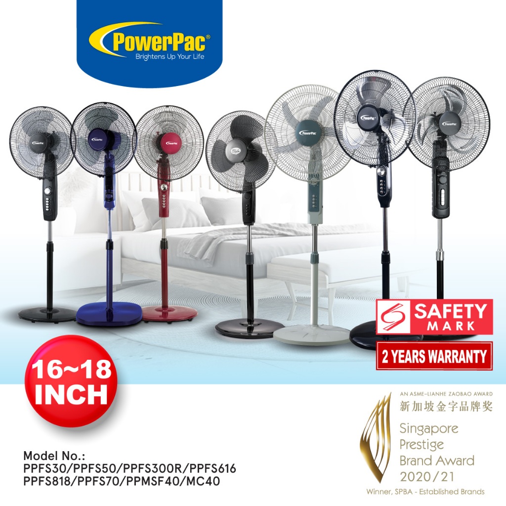PowerPac Stand Fan 16 inch Standing fan PPFS30/PPFS50/PPFS300R/PPFS616/PPMSF40/MC40