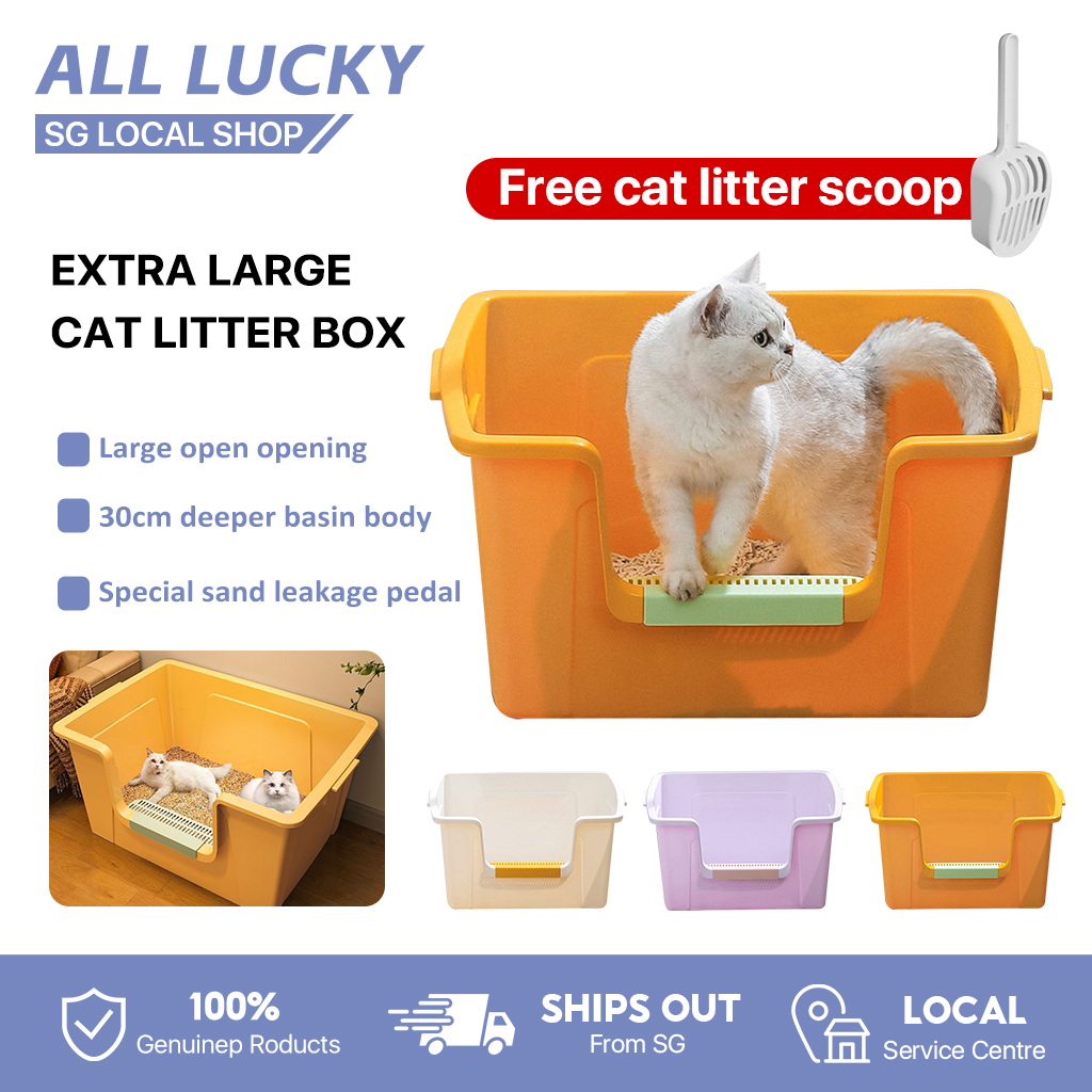 SGLitter Box Oversized Large Closed Cat Toilet Extra Large Anti-Splash Butter Big Bread Maine Coon Cat Litter Box