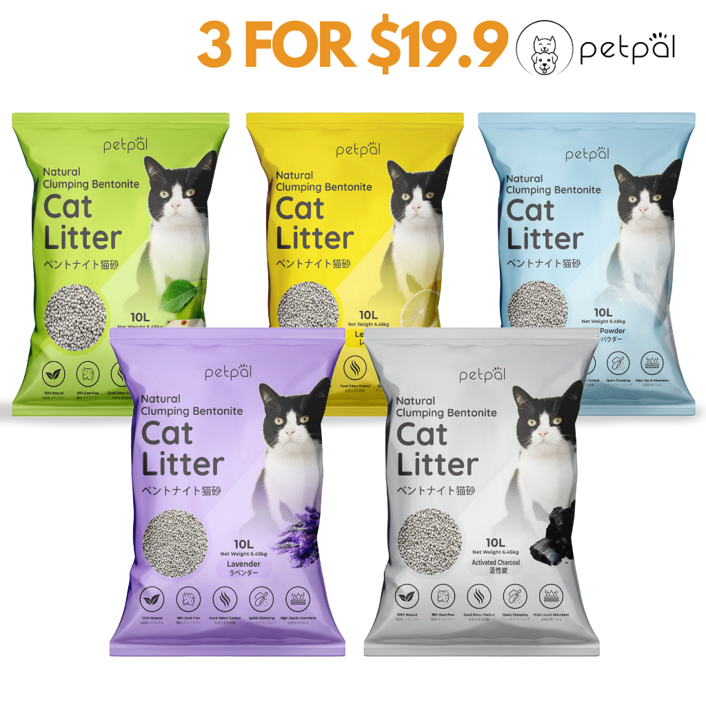 [3 FOR $19.9] PETPAL Low Dust Quick Clump Bentonite Cat Litter 10L | 6.45kg each