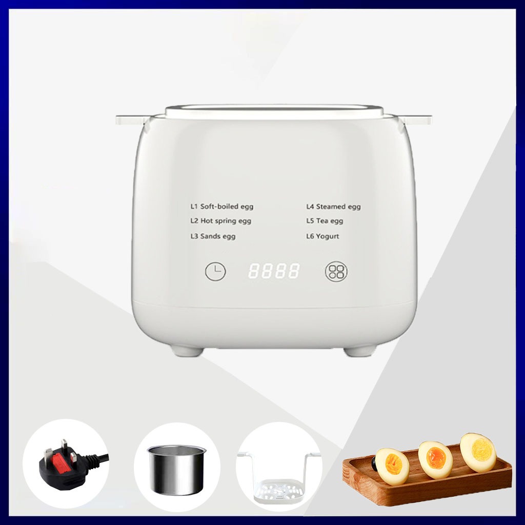 SG StockEgg Boiler Household Small Hard Boiled Egg Maker Automatic Power off 6 Modes Breakfast Cooker 3 Pin Plug 煮蛋器