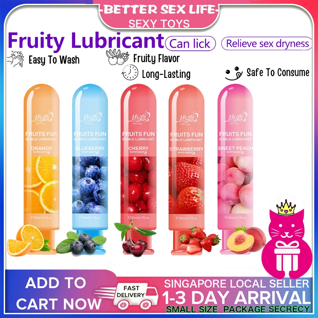 SG SELLELube Sex Lusuries Lubricant Fruit Flavor 80ml Oral Lubricant Fruit Flavour Personal Water-base Gel Massage Oil