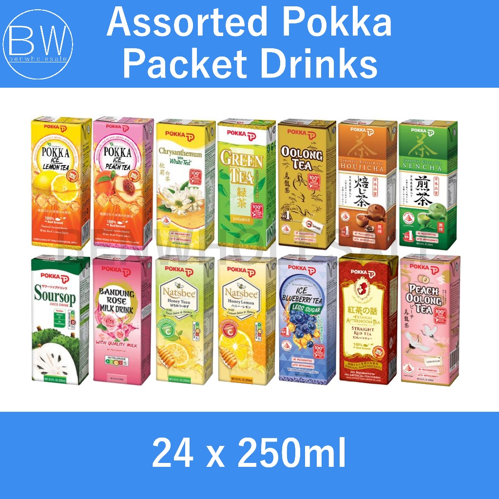 Assorted Pokka Packet Drinks Green Tea/ Lemon Tea/ Oolong Tea/ Peach Tea/ Houjicha/ Chrysanthemum