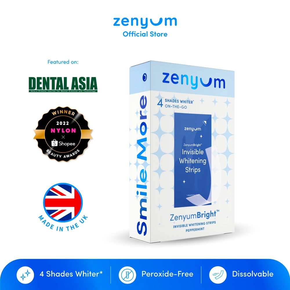 Zenyum Bright Invisible Whitening Strips - 14 Strips Dental Care Teeth Treatment/Made in the UK
