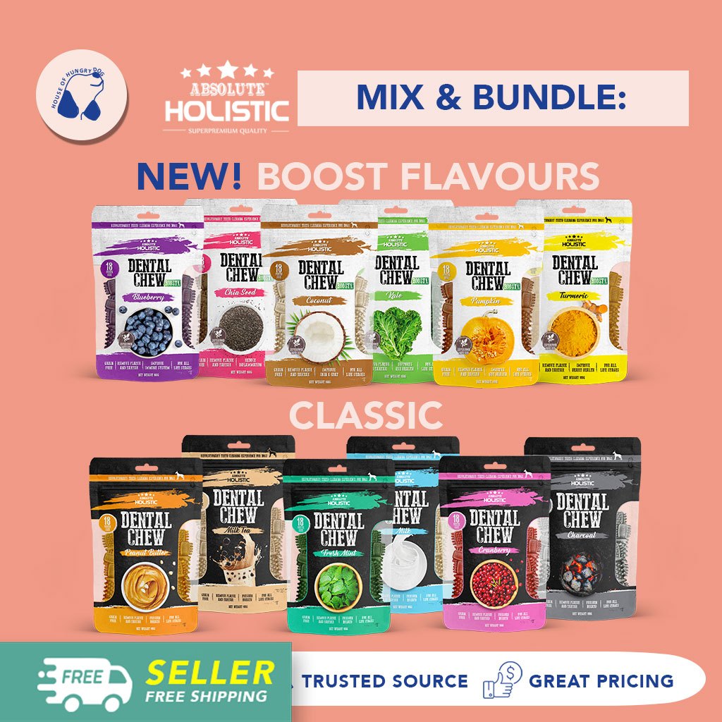 [5 for $29.3] Absolute Holistic Dental Chew Dog Treat Value Pack
