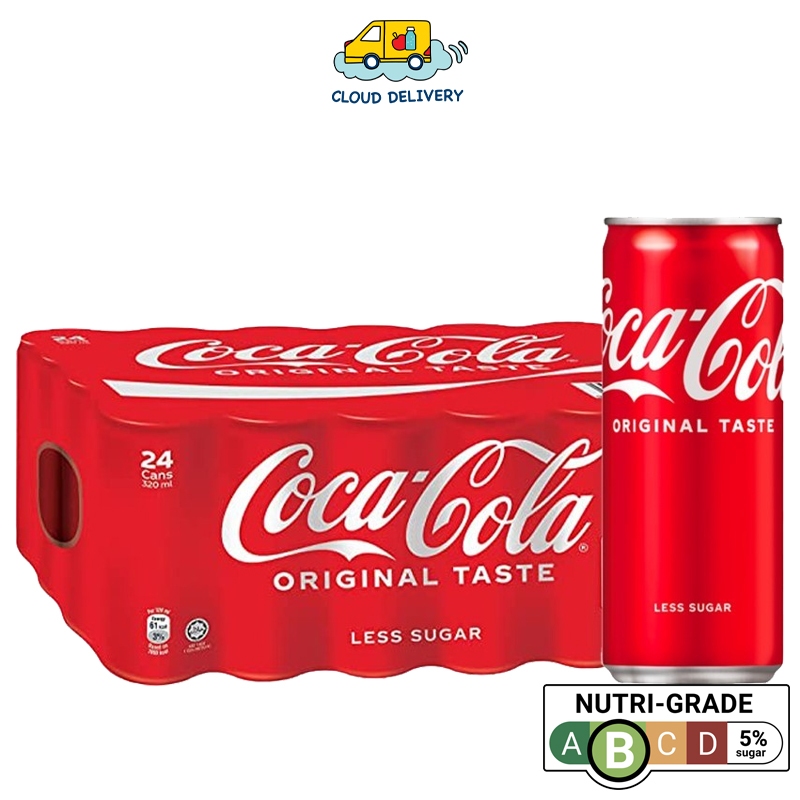 Coke Coca Cola Original Taste - Less Sugar 24 x 320ml