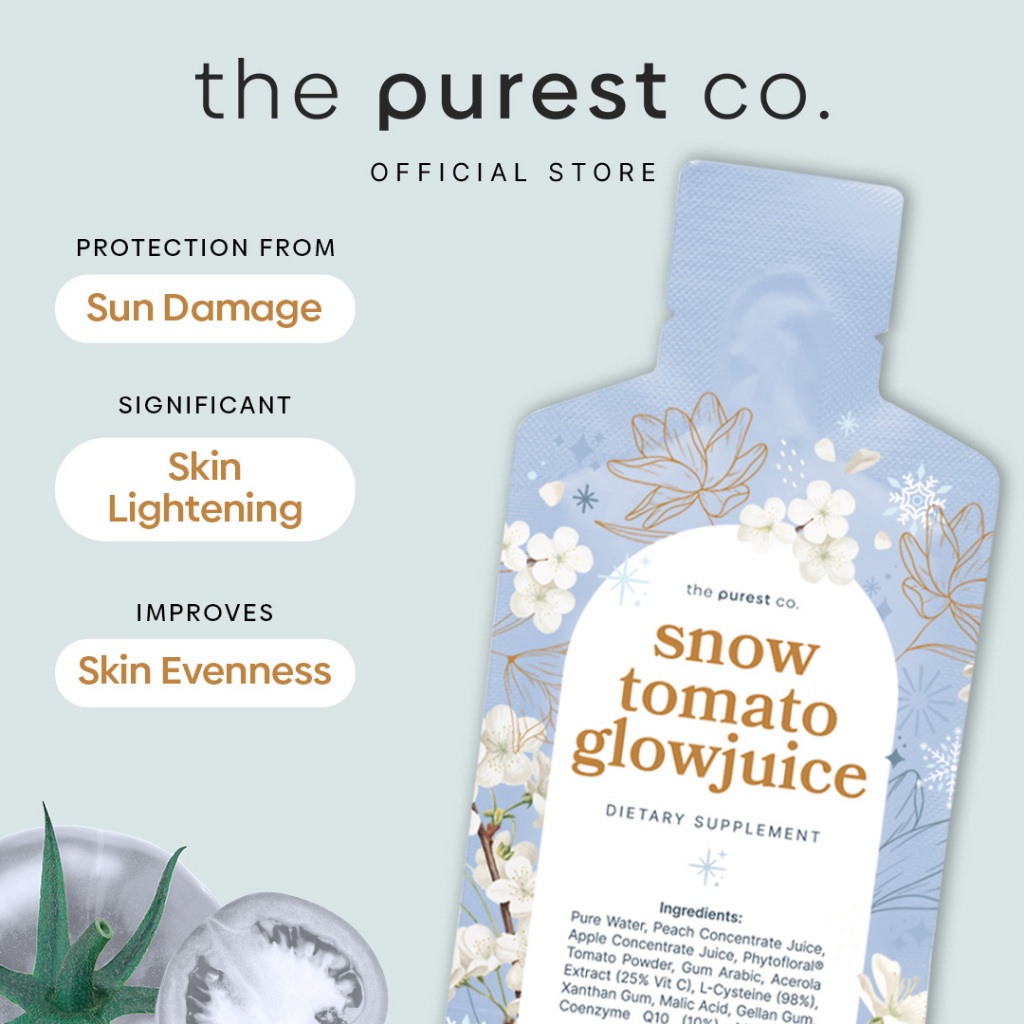 Purest Co Snow Tomato Glowjuice 1000mg White Tomato Extract Skin Whitening