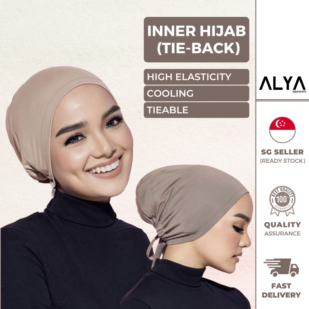 Premium Inner Tie Back Hijab  Alya Apparels / Adjustable / Tie Up / Breathable / Inner Cap / Shawl / Ciput / Innera