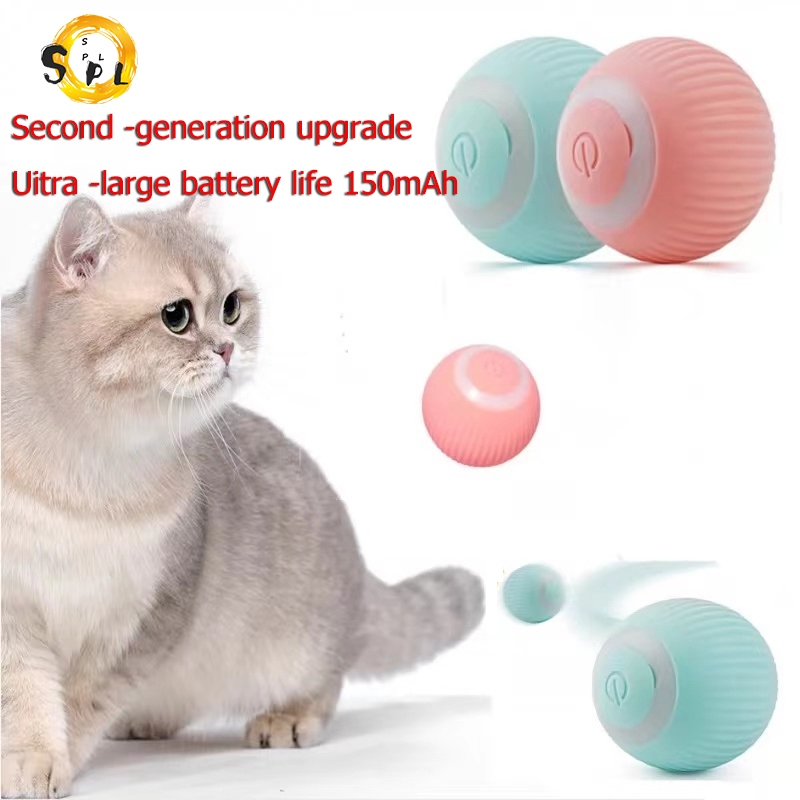 SG STOCKIndoor Playing Automatic Rolling Ball Electric Cat Ball Toy Multi-Color for Cats Training Self-moving Toy