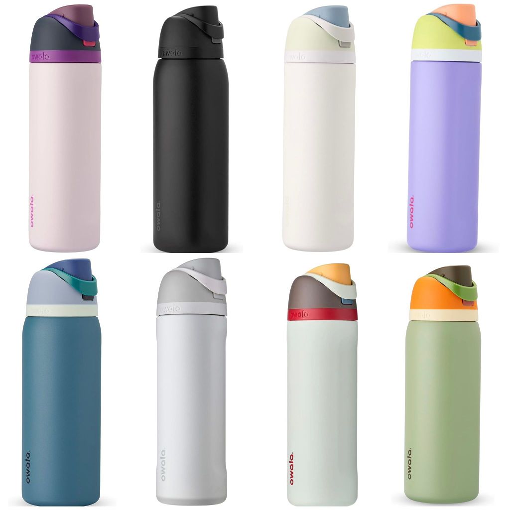 READY STOCK Owala FreeSip 24oz 709ml Insulated Stainless Steel Water Bottle with Locking Push-Button Lid