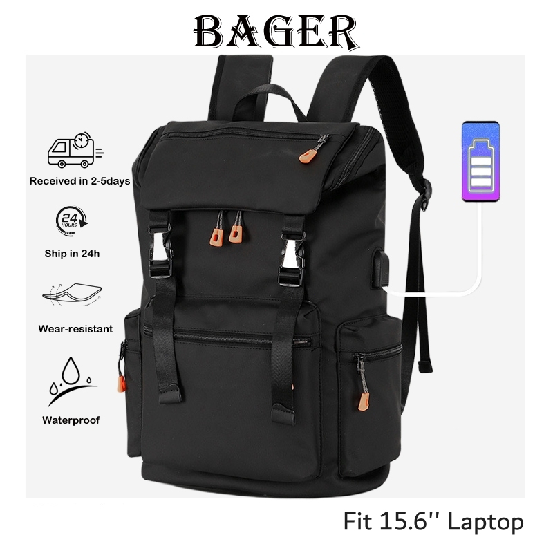 SG LocalLarge Backpack Lightweight Travel Laptop Backpack 15.6 inch Waterproof with Powerbank USB Slot