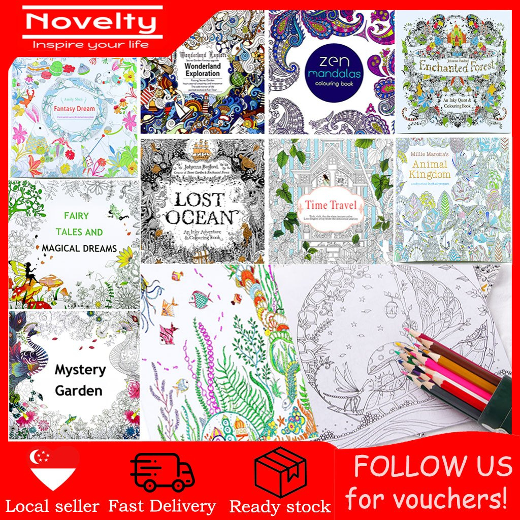 ?? Local seller Coloring Book for Children Adult Relieve Stress Kill Time Painting Drawing Books Painting/Drawing Book