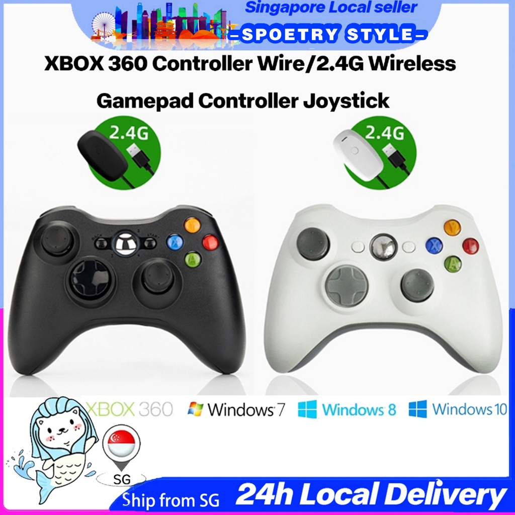 SG SELLERXbox 360 Controller Wireless 2.4G Game Wireless Controller Gamepad Joystick PC Receiver for XBOX360 Win7/8/10