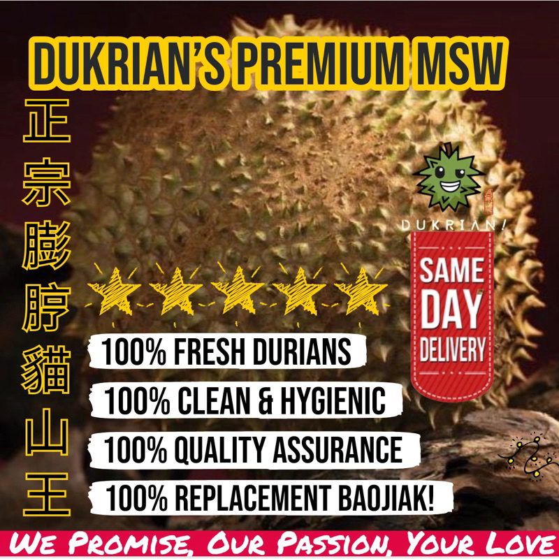 Dukrian! Pahang Highland Blackgold MSW Durian420G+ 彭亨高山老树黑金猫山王